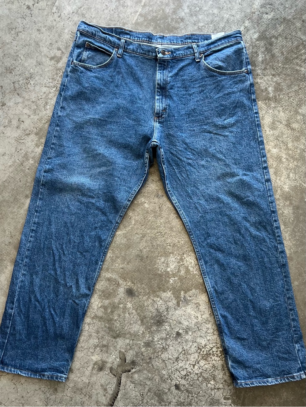 Wrangler Premium Quality 40x30 Straight Leg Blue Denim Jeans